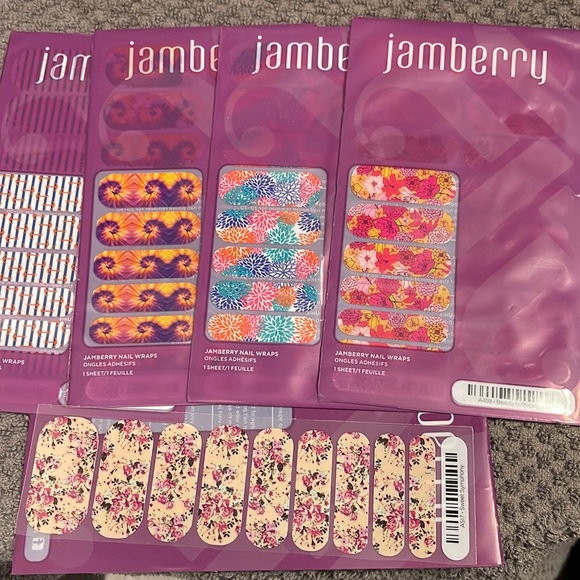 Jamberry Other - Jamberry Nail Wraps 4 NEW packages, 1 half package and a pedicure kit!!